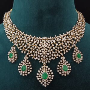 Latest Emerald and Diamond necklace